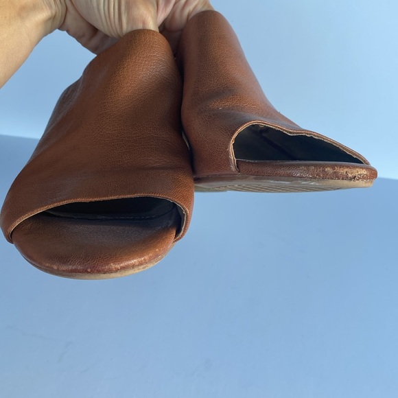 Aerosols Heelrest Brown Leather Slip-On Open-Toed Shoe Size 10 - Picture 9 of 10